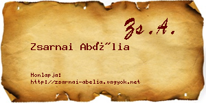 Zsarnai Abélia névjegykártya